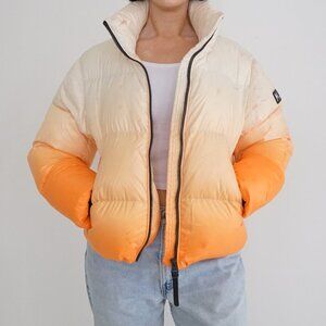 MACKAGE Evie Ombré Sunset 90% Duck Down Feather Cropped Puffer Jacket S